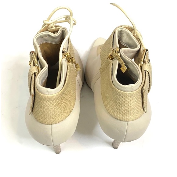 Devi Kroell Nude Peep Toe Booties Size 39.5 - Picture 7 of 10